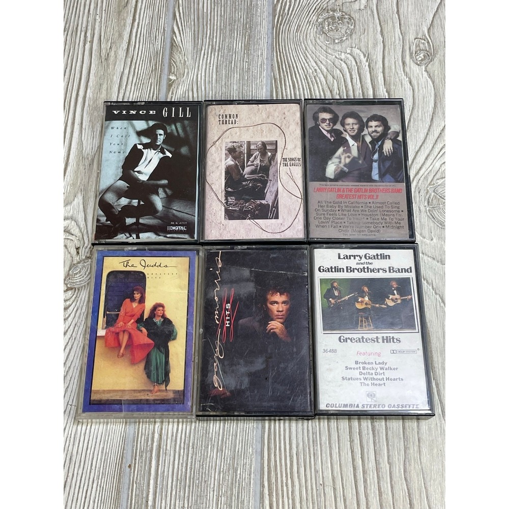 Country Music Cassette Lot 6 Larry Gatlin Vince Gill The Judds 80s 90s Vintage